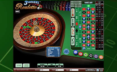 Besondere Varianten wie das 3 Wheel Roulette findest du nur online
