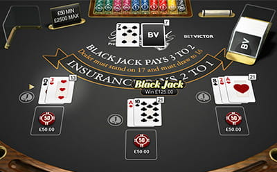 Eine von vielen Blackjack Varianten im BetVictor Online Casino