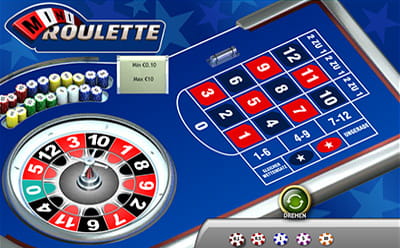 Playtechs Mini Roulette Spiel im Casino vor dem ersten Dreh